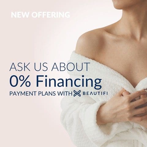 Promotional ad for 0% financing and payment plans with no beauty.
