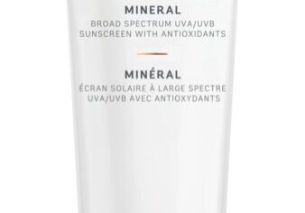 Tube of SPF 30 mineral sunscreen with antioxidants.